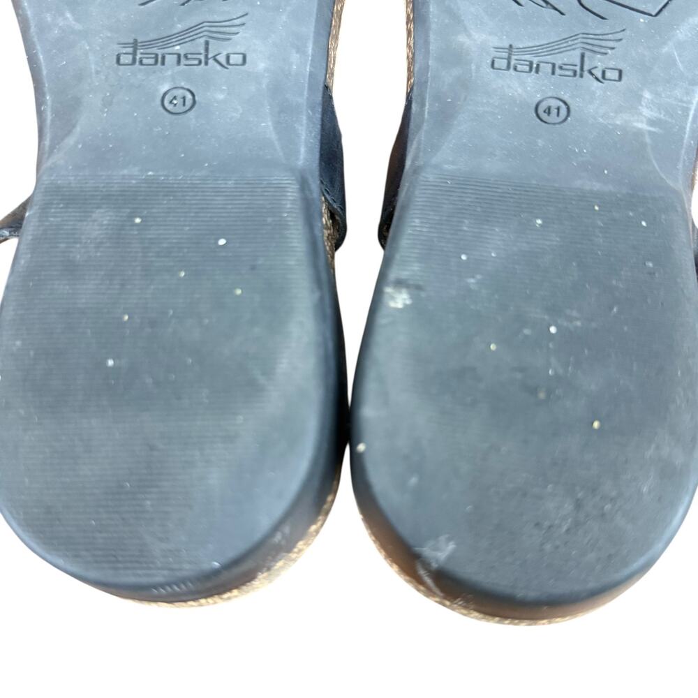 Dansko Rebekah 6021470200 Black Leather Sandals Ankle Strap Shoes sz 41 10.5 11 - Picture 14 of 16
